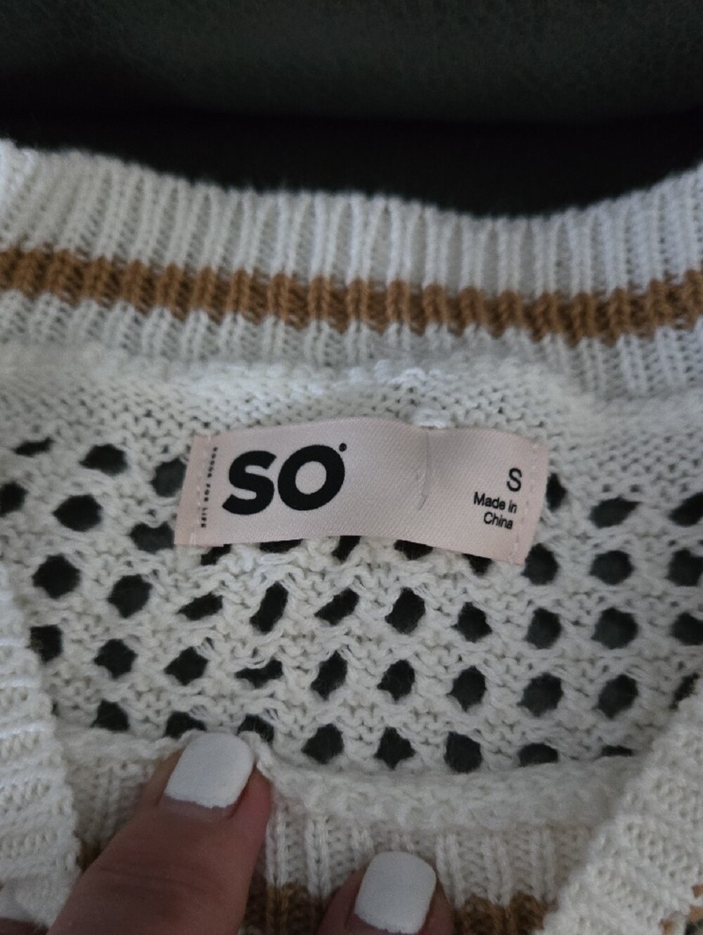 SO Cream Open-Knit 'BEACH' Crewneck Sweater - Picture 3 of 3